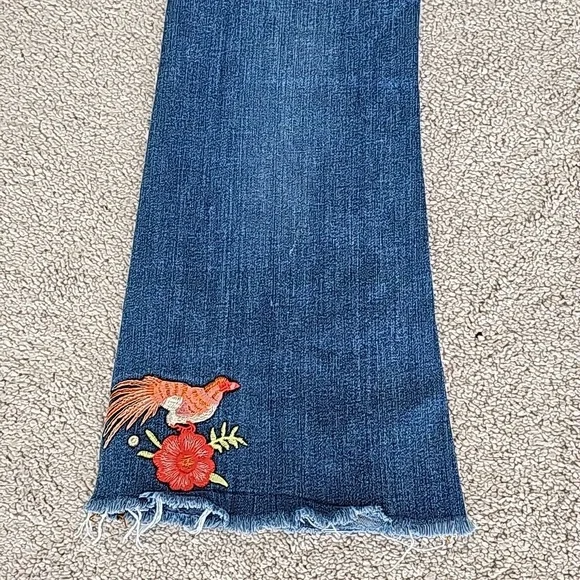 Zara women's floral boot cut jeans - Picture 8 of 12